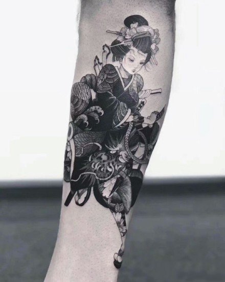 9张很漂亮的一组艺伎纹身图案