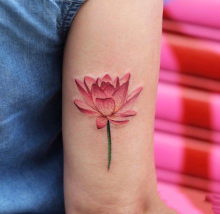 女孩子喜欢的18组小清新花卉纹身图案