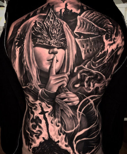 9张霸气的欧美写实大满背纹身图案