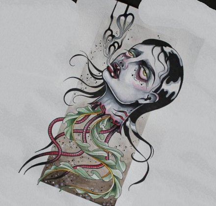 一组蛇发美杜莎女郎纹身图片