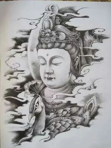 32组如来佛祖等佛像纹身手稿图案