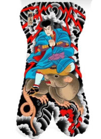 9张浮世绘传统大满背纹身手稿图片