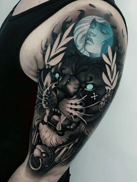 18组欧美暗黑女郎人像手臂纹身图案