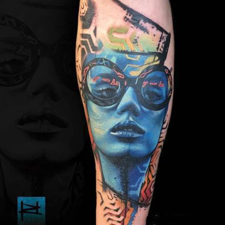 18组欧美暗黑女郎人像手臂纹身图案