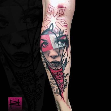 18组欧美暗黑女郎人像手臂纹身图案