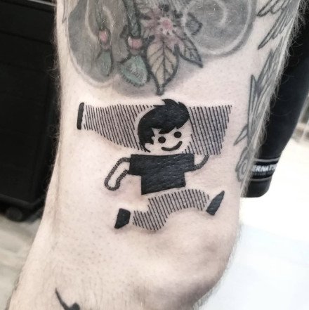 黑灰色的欧美人物头像纹身图案