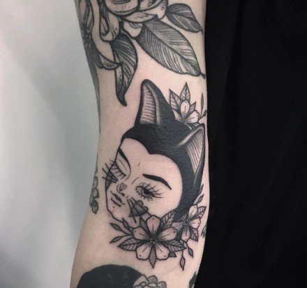一组猫女头像纹身图片欣赏
