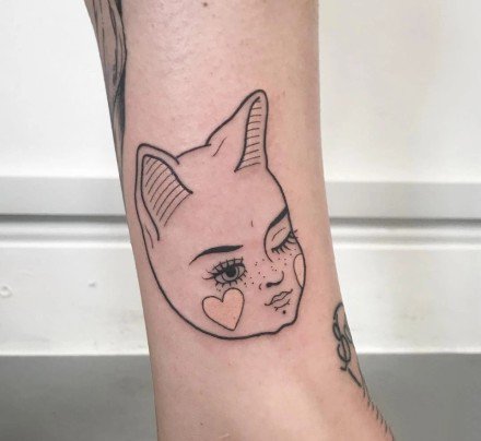 一组猫女头像纹身图片欣赏