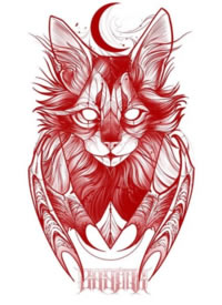 暗红色的动物newschool纹身手稿素材图片