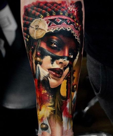 27组超写实的欧美彩色人像纹身图案