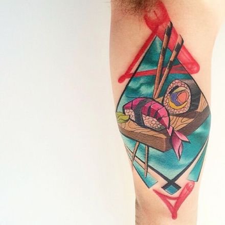 吃货必备的一组美食食物纹身图案