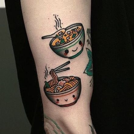 吃货必备的一组美食食物纹身图案