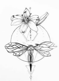 适合小臂的一组几何线条纹身手稿