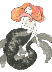 一组美人鱼的素材手稿图片