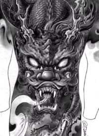 一组满背纹身手稿素材图案欣赏