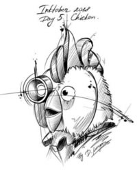 个性的一组黑灰速写纹身手稿欣赏