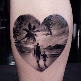 心形的创意一颗心纹身图片