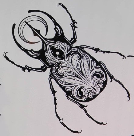 36张school纹身线稿手稿图案