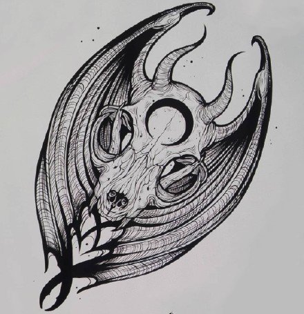 36张school纹身线稿手稿图案