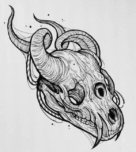 36张school纹身线稿手稿图案