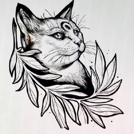 36张school纹身线稿手稿图案