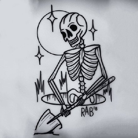 36张school纹身线稿手稿图案