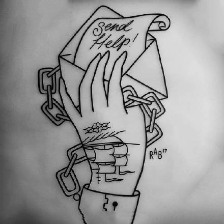 36张school纹身线稿手稿图案