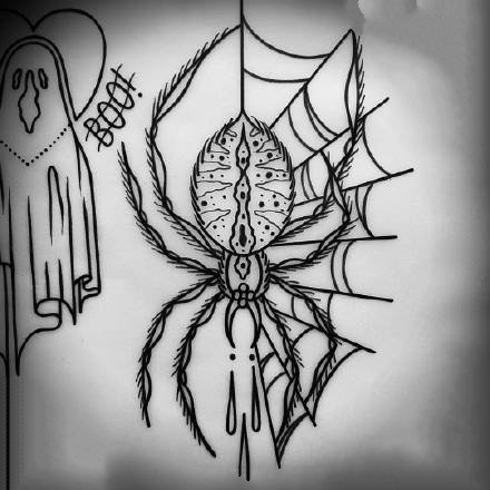 36张school纹身线稿手稿图案