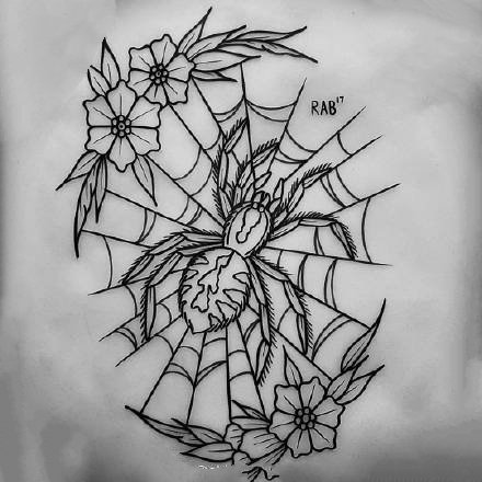 36张school纹身线稿手稿图案