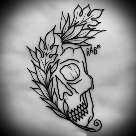 36张school纹身线稿手稿图案