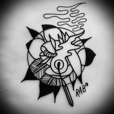 36张school纹身线稿手稿图案