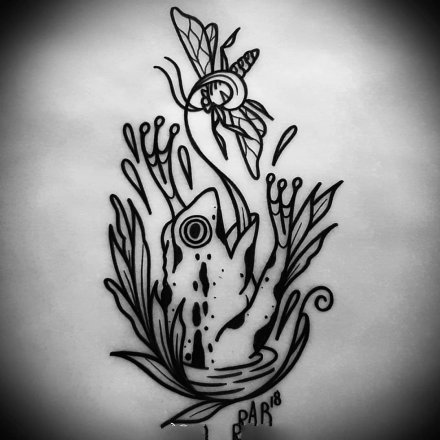 36张school纹身线稿手稿图案