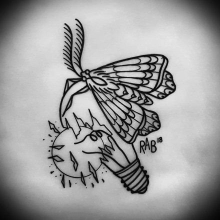 36张school纹身线稿手稿图案