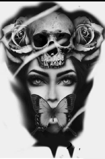 一组欧美写实肖像的人物纹身图片