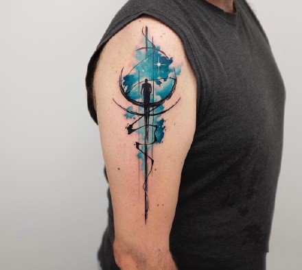 30张漂亮的水彩色纹身图案图片