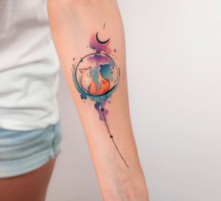 30张漂亮的水彩色纹身图案图片