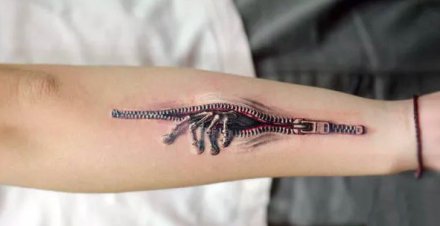 很逼真的3D立体真实纹身图案