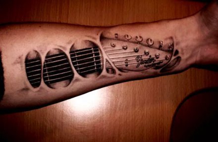 很逼真的3D立体真实纹身图案