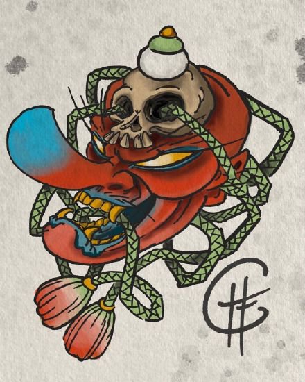 45张日式传统小图纹身手稿图案