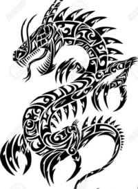 9张黑色动物图腾纹身手稿图案