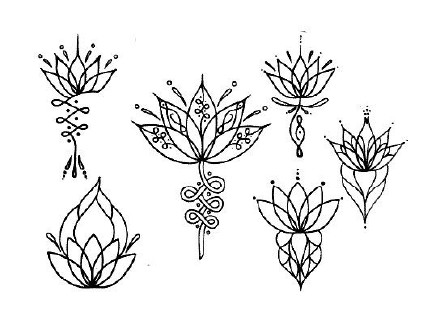35组海娜梵花纹身手稿素材图案