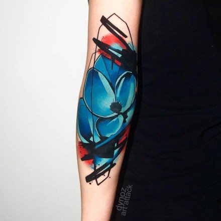 35组水彩与时尚元素结合的纹身图案