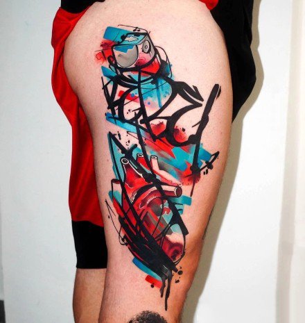 35组水彩与时尚元素结合的纹身图案