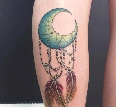 小清新的一组月亮纹身图案作品