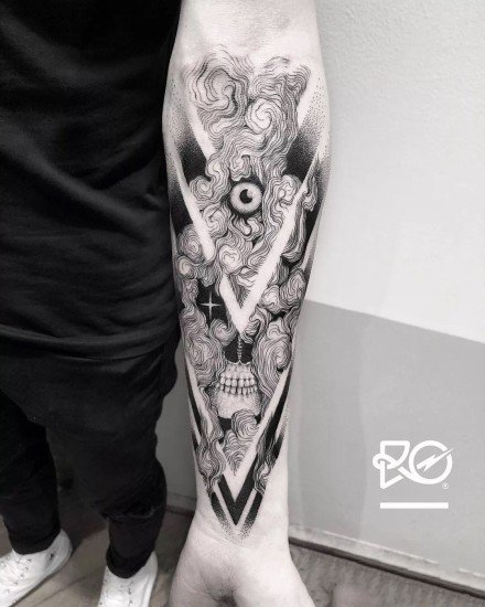 18张适合小臂的几何点刺设计纹身图案