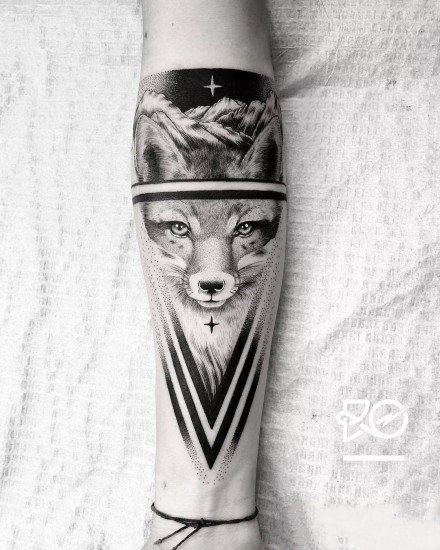 18张适合小臂的几何点刺设计纹身图案