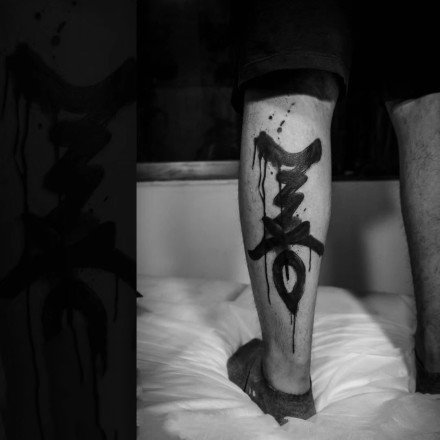 30张中国风水墨中文书法汉字纹身图案