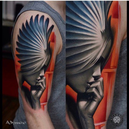 一组写实欧美女郎人像纹身欣赏