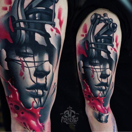 一组写实欧美女郎人像纹身欣赏