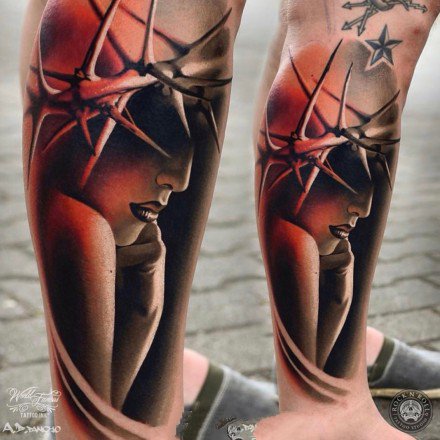 一组写实欧美女郎人像纹身欣赏